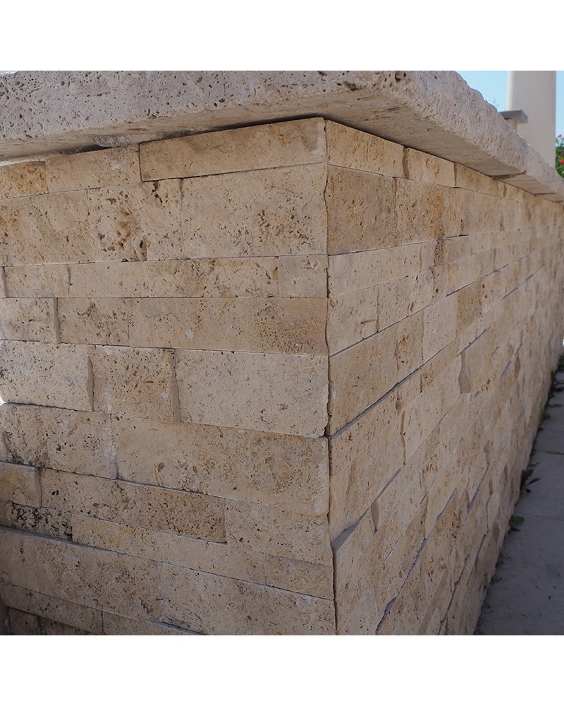 Angle De Mur En Pierre De Parement Angle Parement Travertin Classic Mix 15X54 cm | Inoutlet