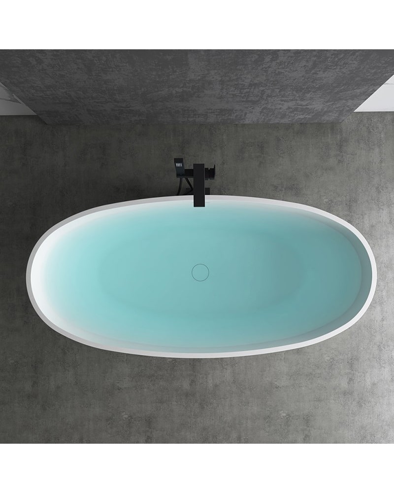 BERNSTEIN - Baignoire îlot TERRA Acrylique Blanc Mat - 186x88x60cm