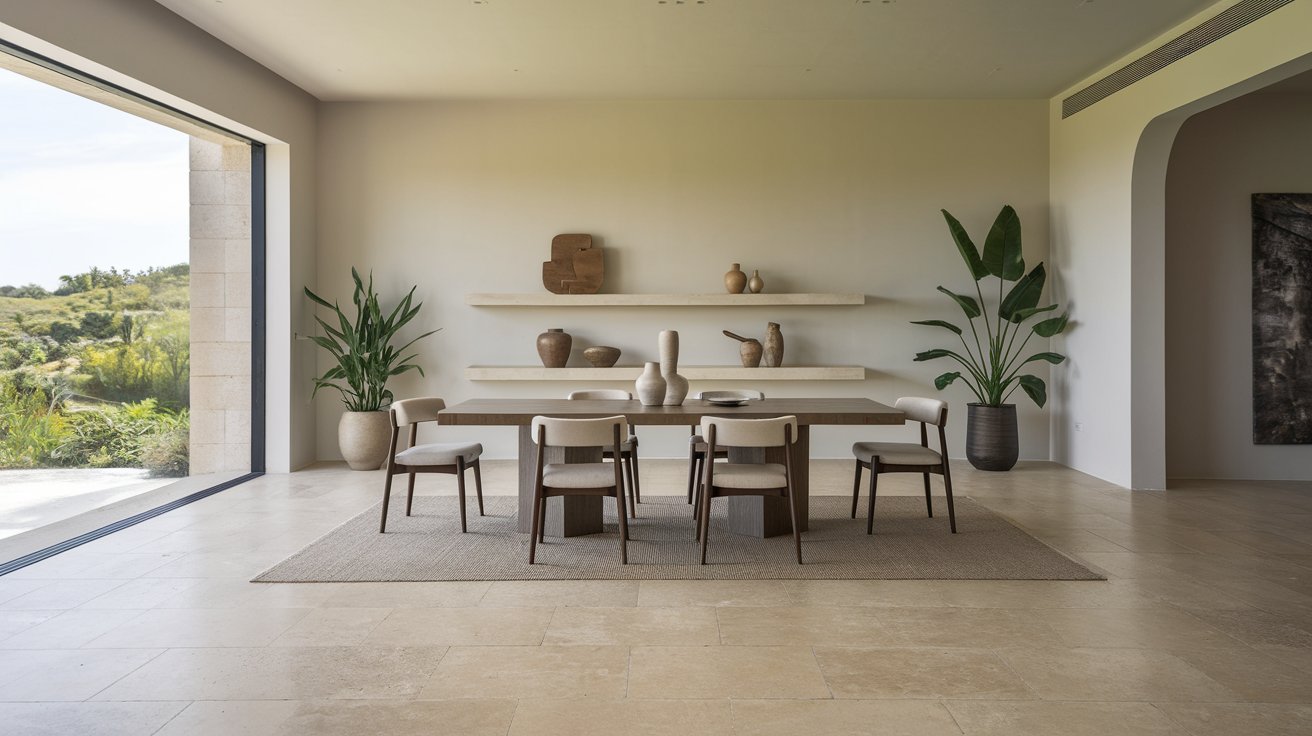 Carrelage aspect pierre naturelle beige