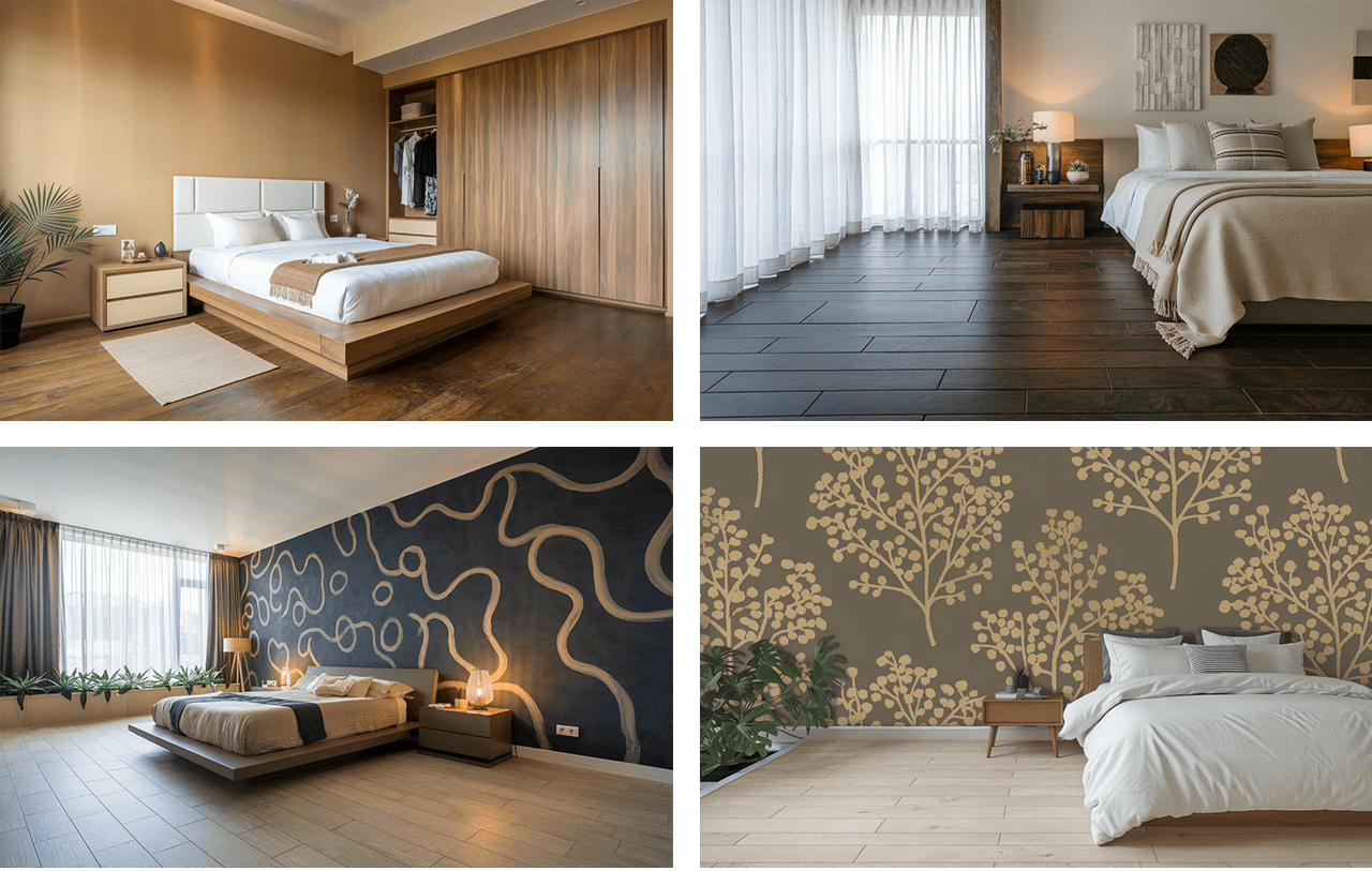 chambre en carrelage effet bois