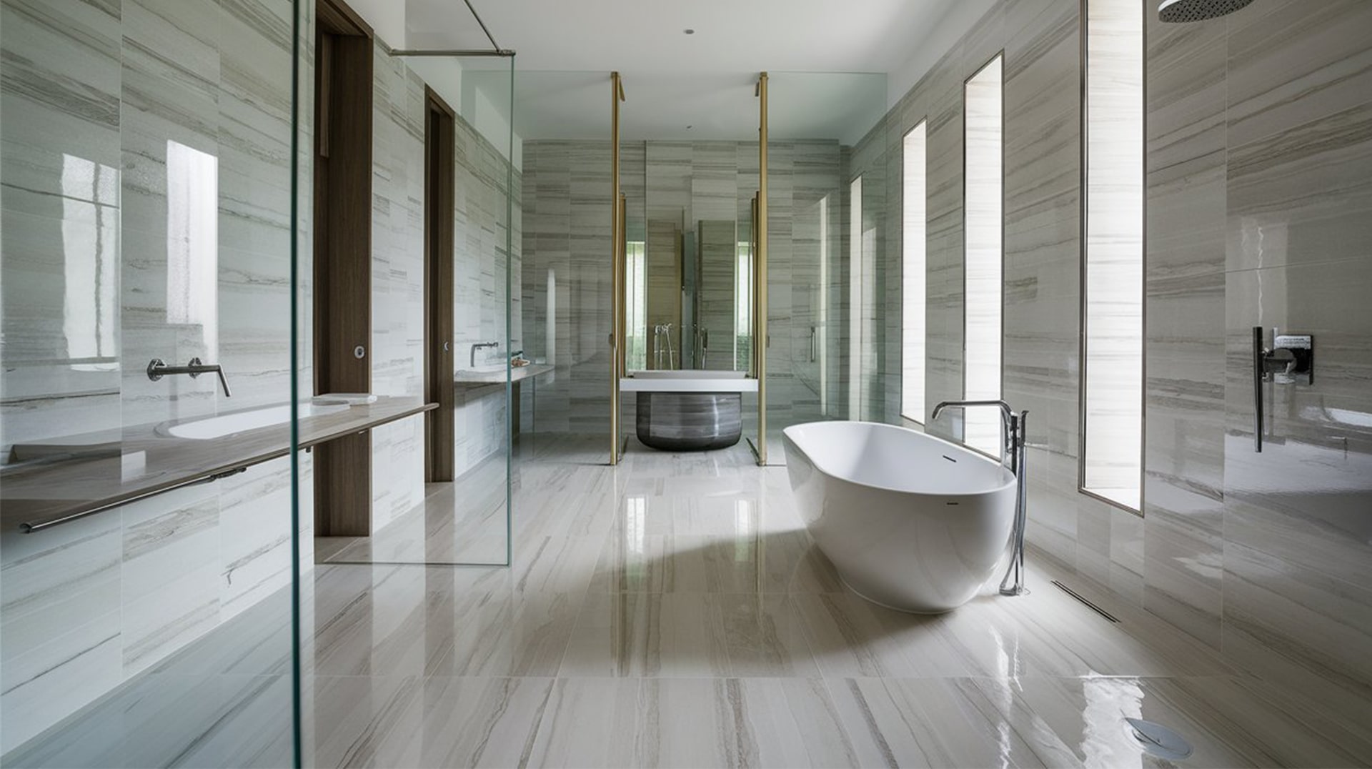 salle de bain carrelage polie